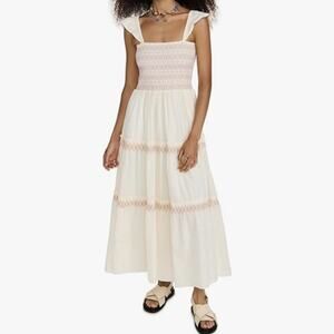 Madewell Women's 4X Lucie Smocked Tiered Midi Dress NE941 NWT